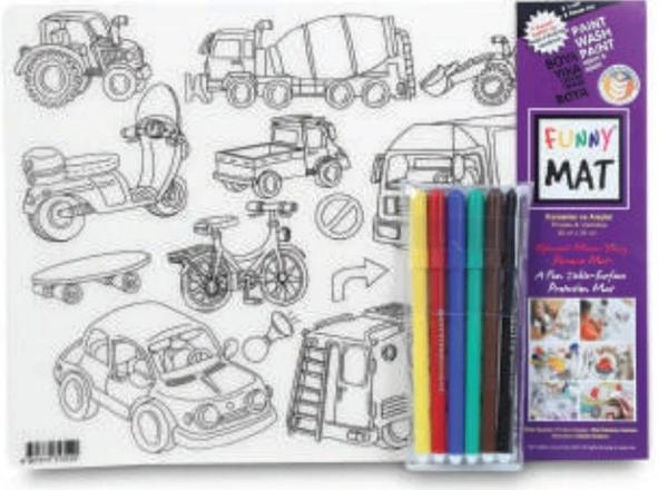 Funny Mat - Korsanlar Ve Araçlar 6'Lı Kalem Hediyeli 25 x 35 cm - Image 1