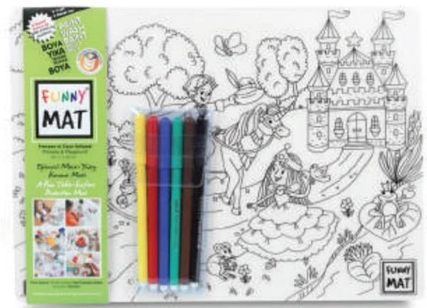 Funny Mat - Prenses Ve Oyun Bahçesi 6'Lı Kalem Hediyeli 25 x 35 cm - Image 1