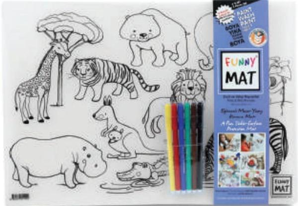 Funny Mat - Evcil Hayvanlar Ve Vahşi Hayvanlar 6'Lı Kalem Hediyeli 30 x 40 cm - Image 1