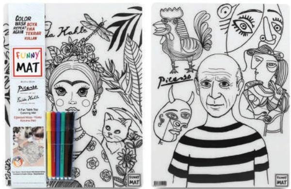 Funny Mat - Pablo Pıcasso Ve Frıda Kahlo 6'Lı Kalem Hediyeli 30 x 40 cm - Image 1