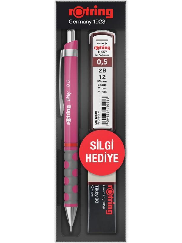 Rotring Okul Seti Tikky Rd 0.5+Min Silgi Hediyeli Ahududu Pembe - Image 1