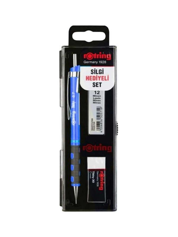 Rotring Okul Seti Tikky Rd Versatil Kalem 0.7+Min Silgi Hediyeli Menekşe Mavi - Image 1