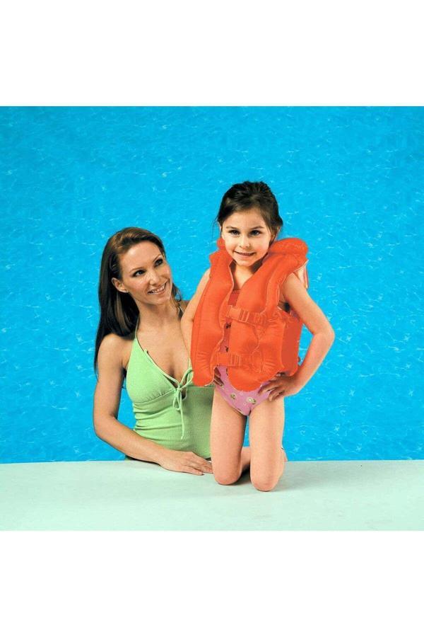 Şişme Can Yeleği Yüzme Can Yeleği Deniz Yeleği Şişme Cankurtaran Yelek Life Vest Emniyet 50x47 cm. - Image 1