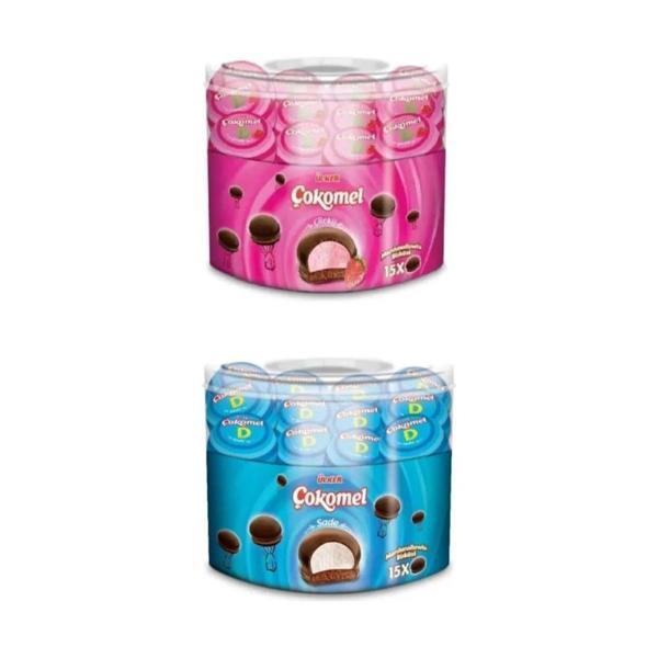 Ülker Çokomel 12 gr x 15 Adet Çilekli + Sade 2 Li Set - Image 1