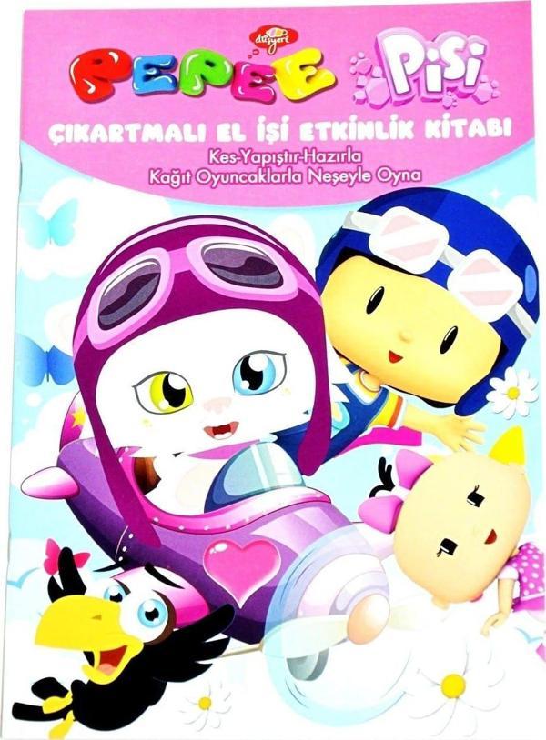Pepee Pembe Pisi Cıkartmalı El İşi Etkınlık Kıtabı Pembe - Image 1