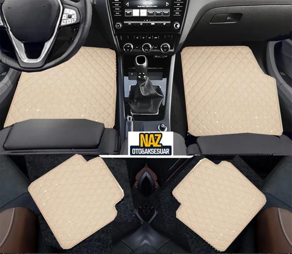 BMW E46 Compact 2001-2005 Uyumlu Bej Dikişli Bej Deri Paspas - Image 1