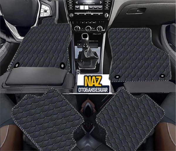 BMW 3 SERİSİ E 36 1992 - 1999 Uyumlu Siyah Dikişli Siyah Deri Paspas - Image 1