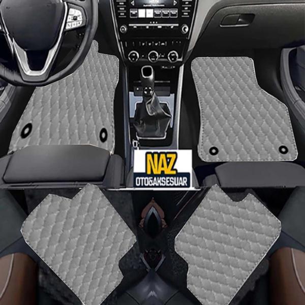 Audi A3 2013-2020  HB Uyumlu Gri Dikişli Gri Deri Paspas - Image 1