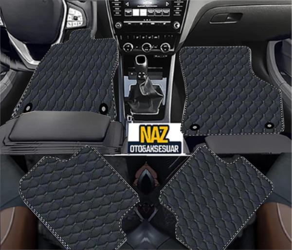 Fiat Doblo PanelVan 2010 - 2023  Uyumlu Siyah Dikişli Siyah Deri Paspas - Image 1