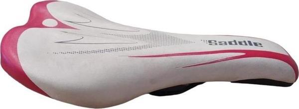 SELLE ROYAL SADDLE SELE ÇELİK RAY KELEPÇESİZ 260MM 130MM BEYAZ KIRMIZI - Image 1