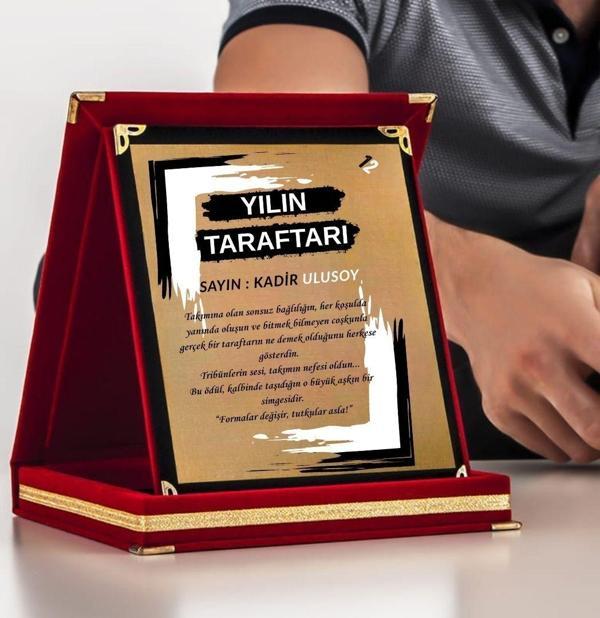 Siyah Beyaz Taraftara Özel Tasarımlı Hediyelik Teşekkür Plaketi - Image 1