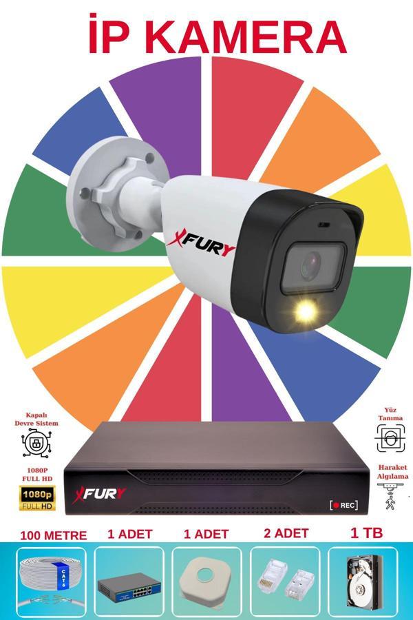 FURY 1 Li Ip Güvenlik Kamera Seti Sesli 4mp Gece Renkli Su Geçirmez 5515s 1TB - Image 1