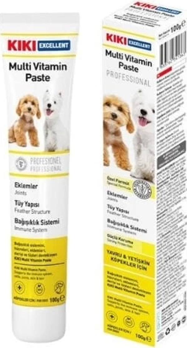 Kiki Excellent Bağışıklık Sistemi Destekleyici Yavru ve Yetişkin Multi Vitamin Köpek Macunu 100 Gr - Image 1