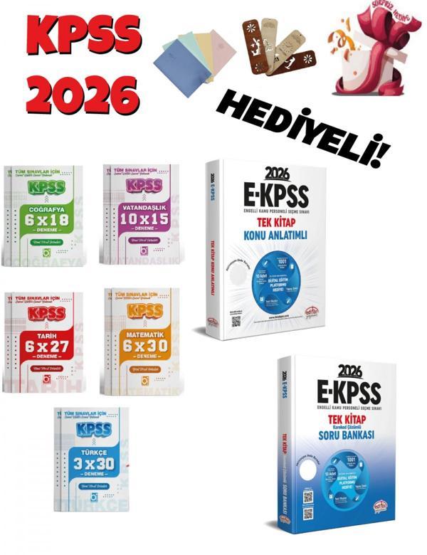 2026 EKPSS Tek Kitap Konu Anlatımlı Soru Bankası ve Deneme Seti 7 Kitap Bigelio ve Editör Yayınları - Bi bigelio - Image 1