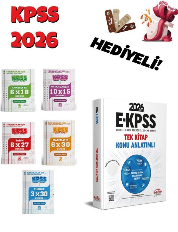2026 EKPSS Tek Kitap Konu Anlatımlı ve Deneme Seti 6 Kitap Bigelio ve Editör Yayınları - Bi bigelio - Image 1