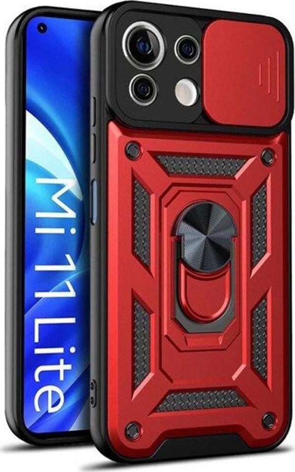 Xiaomi Mi 11 Lite Kılıf Tank Aramid Sürgülü Vega Yüzüklü  - Image 1