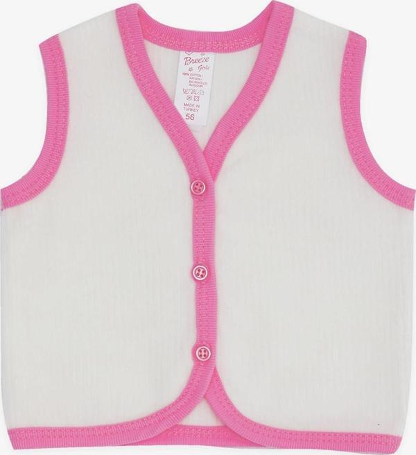 Breeze Kız Bebek Kadife Yelek Düğmeli 0-3 Ay-9 Ay, Beyaz - Image 1