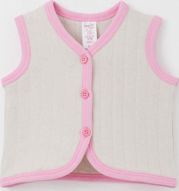 Breeze Kız Bebek Yelek Düğmeli 0-9 Ay, Taş - Image 1