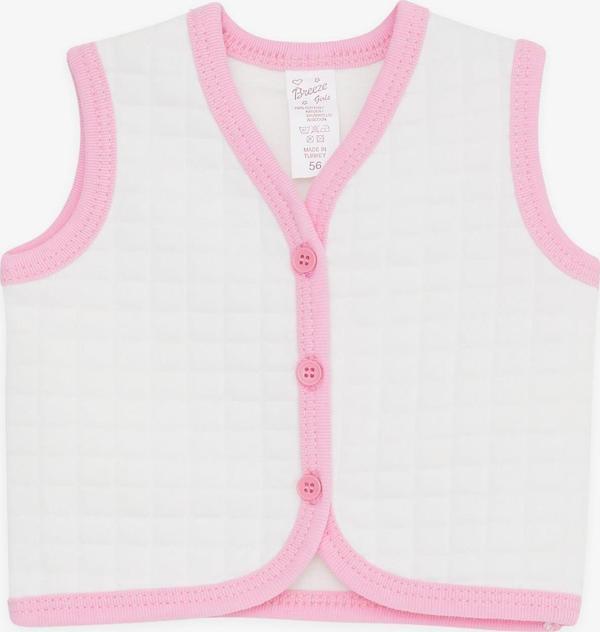 Breeze Kız Bebek Yelek Düğmeli 0-3 Ay-9 Ay, Beyaz - Image 1