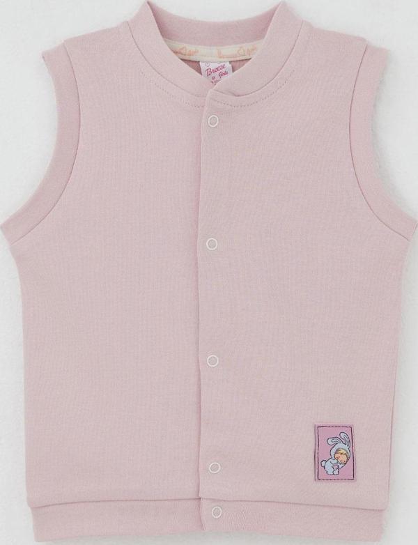 Breeze Kız Bebek Yelek Çıtçıtlı Sevimli Tavşancık Armalı 4 Ay-1 Yaş, Pembe - Image 1