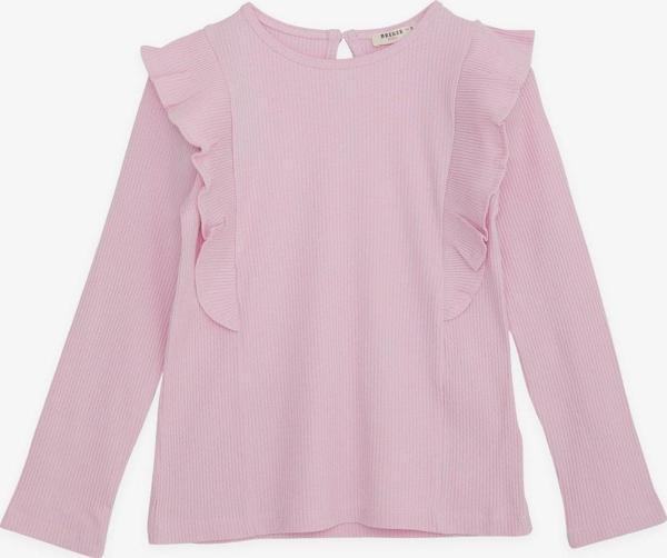 Breeze Kız Çocuk Uzun Kollu Bluz Fırfırlı 4-8 Yaş, Pembe - Image 1