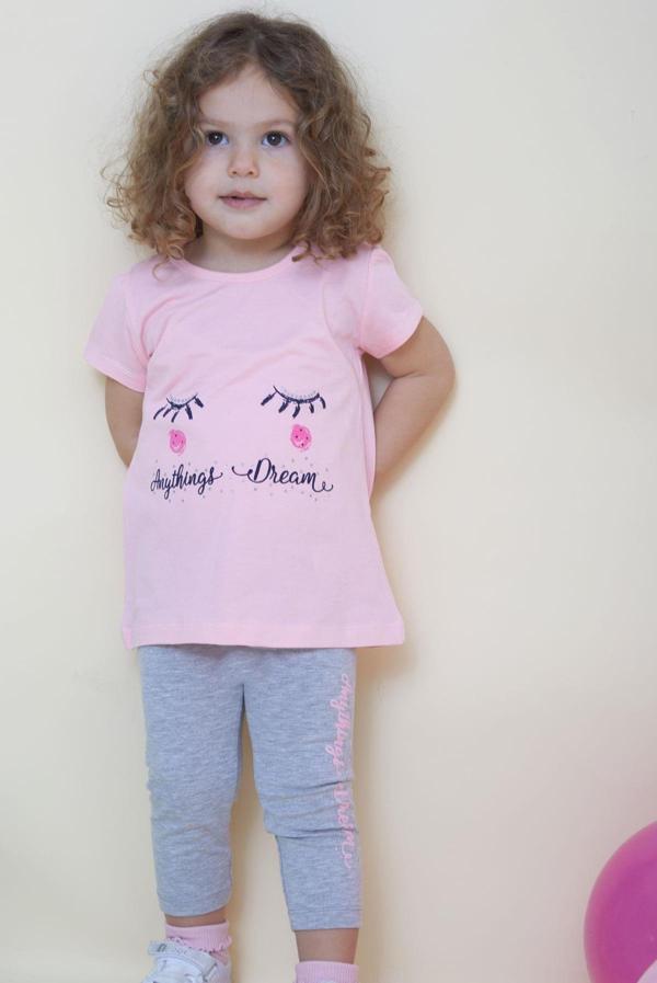 Breeze Kız Çocuk Kapri Taytlı Takım Rüya Temalı 1-4 Yaş, Pembe - Image 1
