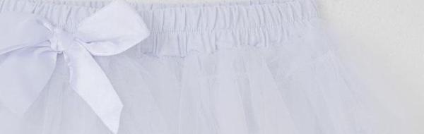 Breeze Kız Çocuk Tütü Etek Tül Detaylı Katlı Fiyonk Aksesuarlı 4-8 Yaş, Beyaz - Image 1