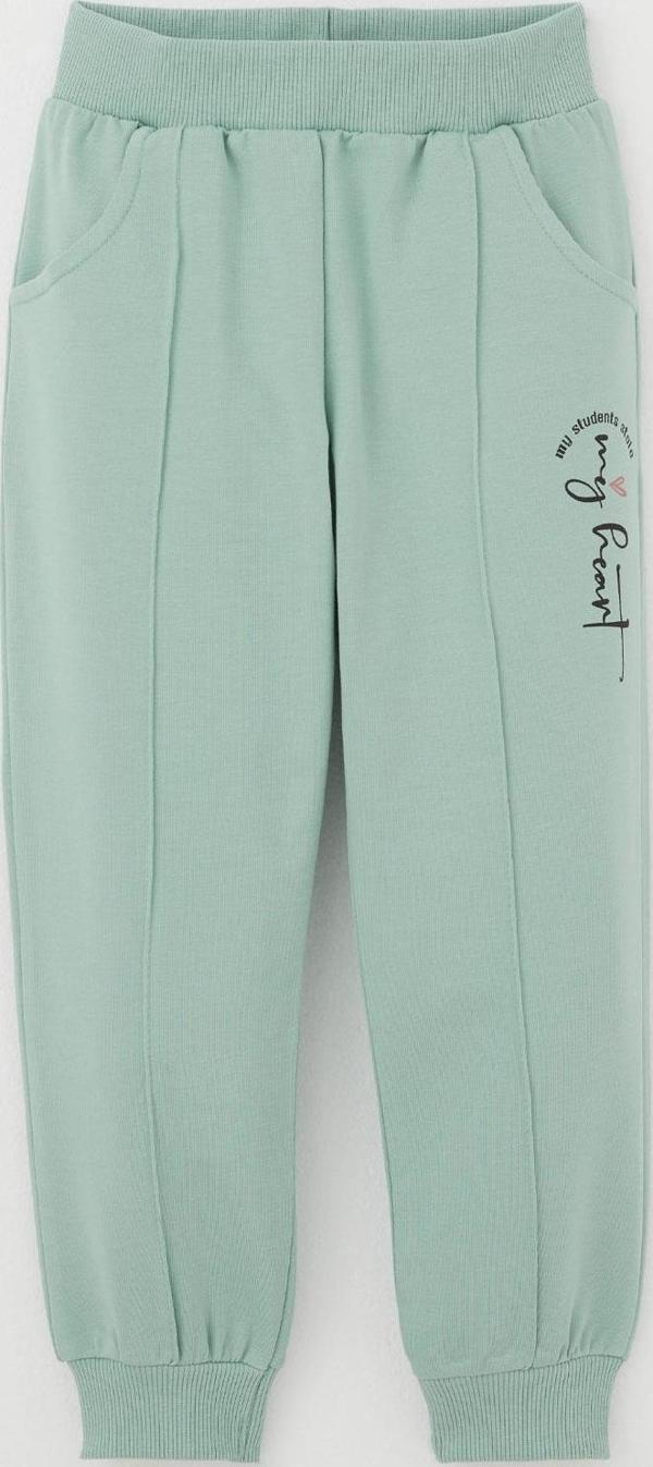 Breeze Kız Çocuk Eşofman Altı Çima Dikiş Detaylı Cepli 3-7 Yaş, Su Yeşili - Image 1