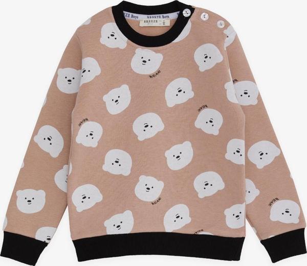 Breeze Kız Çocuk Sweatshirt Ayıcık Desenli 1.5-5 Yaş, Bej - Image 1
