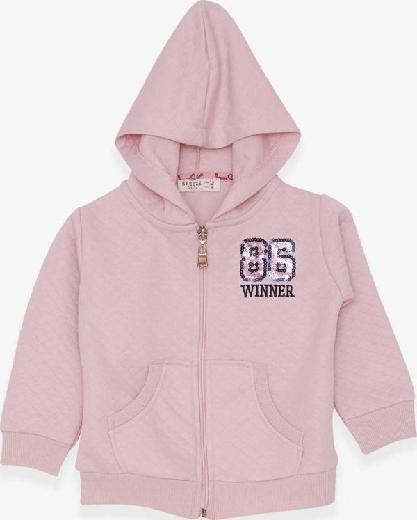 Breeze Kız Çocuk Hırka Nakışlı Pullu 1.5-5 Yaş, Pudra - Image 1