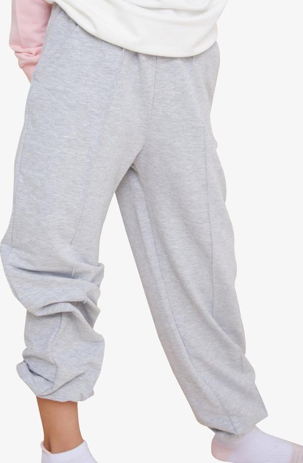 Breeze Kız Çocuk Eşofman Altı Beli Lastikli Paçası Lastikli Cepli 9-14 Yaş, Açık Gri Melanj - Image 1