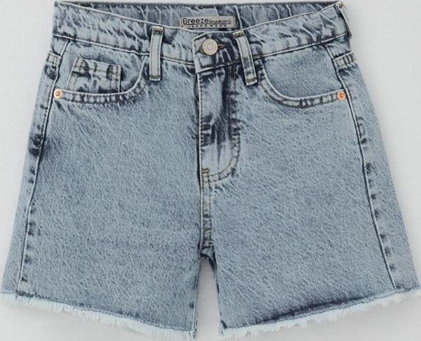 Breeze Kız Çocuk Şort Jean Paçası Püskül Detaylı Cepli 10-14 Yaş, Açık Mavi - Image 1