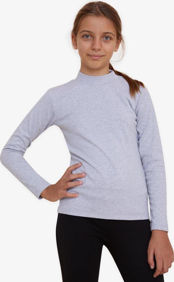 Breeze Kız Çocuk Uzun Kollu Tişört Basic 9-12 Yaş, Gri Melanj - Image 1