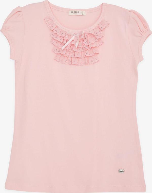 Breeze Kız Çocuk Tişört Güpürlü 9 Ay-8 Yaş, Pembe - Image 1