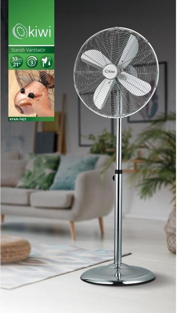 Kiwi KFAN-7421 Salınım Fonksiyonlu Metal Kanatlı Stand Vantilatör - Image 1