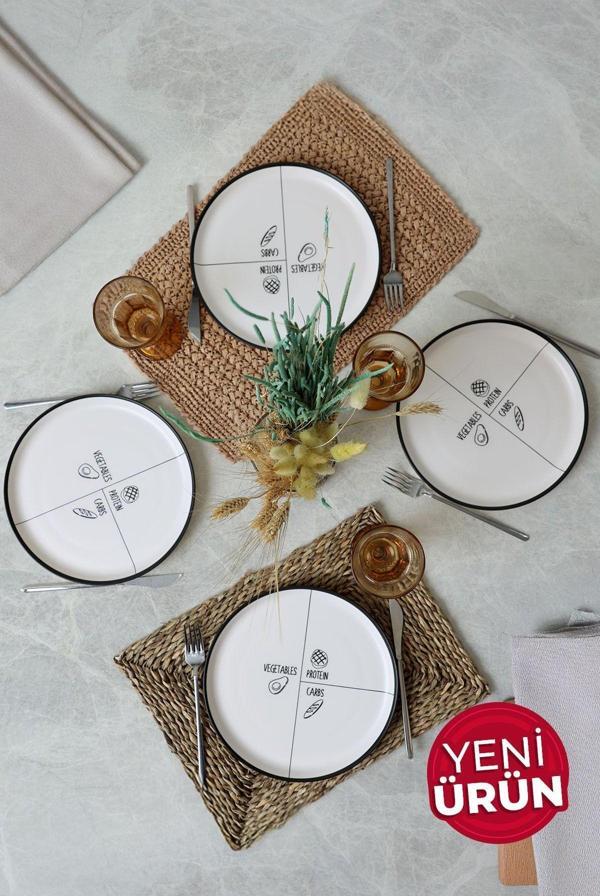 Keramika Savory Hitit Servis Tabağı 25 Cm 4 Adet 23039 - Image 1