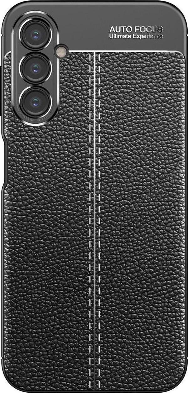 Samsung Galaxy A14 Uyumlu Kamera Korumalı Deri Görünümlü Silikon Kılıf - Image 1