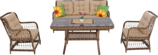 LaVida Bahçe Oturma Takımı | Rattan Bahçe Balkon Takımı |  3+1+1 ve Sehpa - Image 1