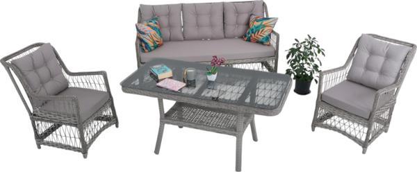 LaVida Bahçe Oturma Takımı | Rattan Bahçe Balkon Takımı |  3+1+1 ve Sehpa - Image 1