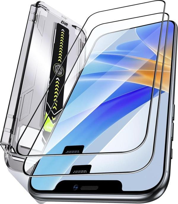 iPhone 14 Pro Max Otomatik Kolay Kurulum Aparatlı Toz Bırakmayan Full Kaplayan Ekran Koruyucu Cam(2 Adet) - Image 1