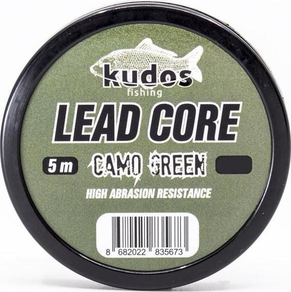 Kudos Lead Core Camo Green 5m Leader 35lb - Image 1