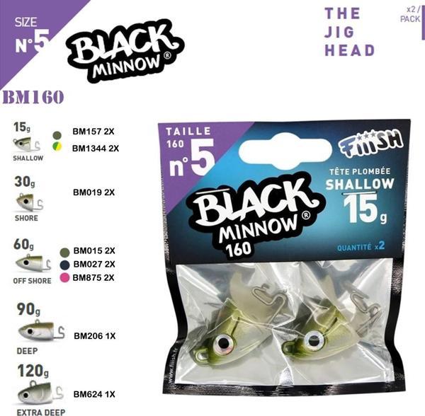 Fiiish Black Minnow BM160/5 Jig Head BM206 90gr - Image 1
