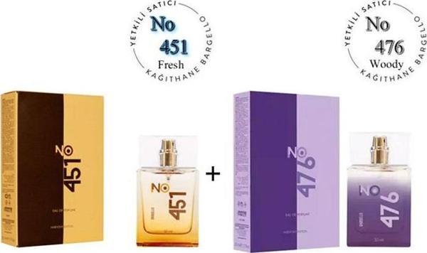 No: 451 + No:476 Unisex Parfüm Edp 50 ml Fresh / Woody - Mnms50no451476 - Image 1