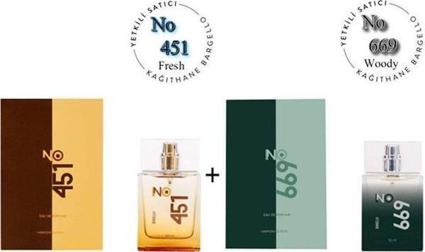 No: 451 + No:669 Unisex Parfüm Edp 50 ml Fresh / Woody - Mnms50no451669 - Image 1