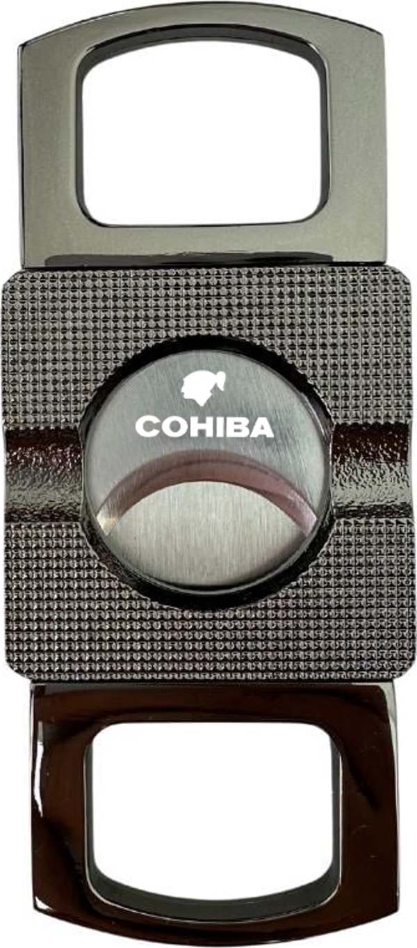Cohiba Gunmetal Düz Çizgi Detaylı Metal Puro Makası Kesici - Image 1