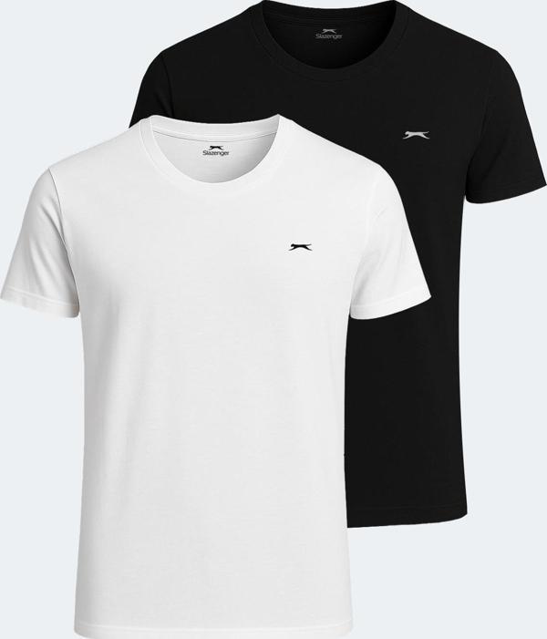 Slazenger SANDER KTN 2 li Set Erkek Tişört Beyaz - Siyah - Image 1