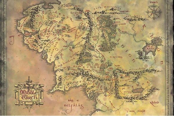 Grupo Erık The Lord Of The Rıngs Mıddle Earth Map  Maxı Poster - Image 1