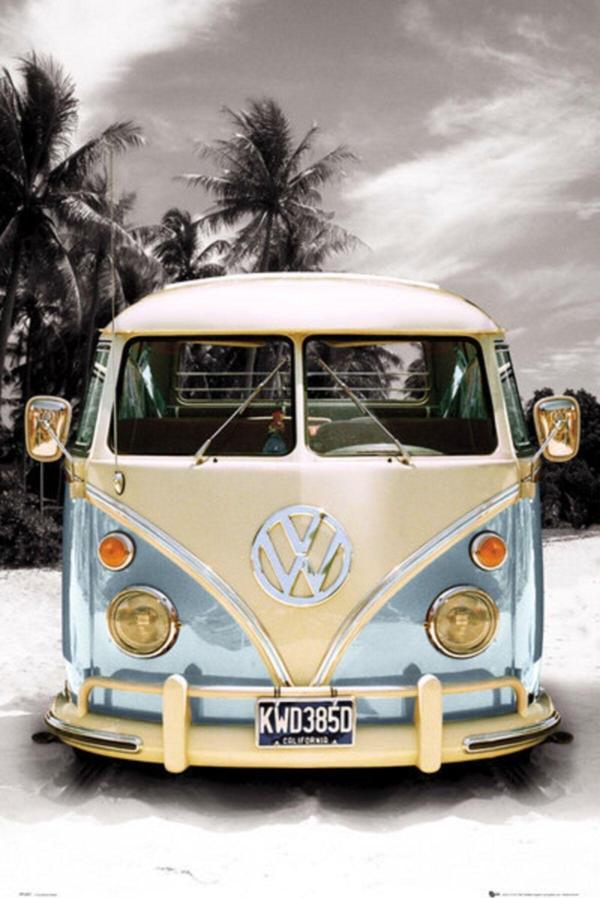 Gb Eye Vw Calıfonıan Camper Beach Maxı Poster - Image 1
