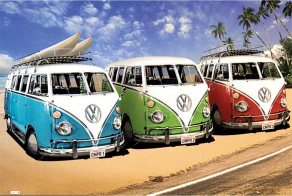 Gb Eye Vw Campers Beach Maxı Poster - Image 1