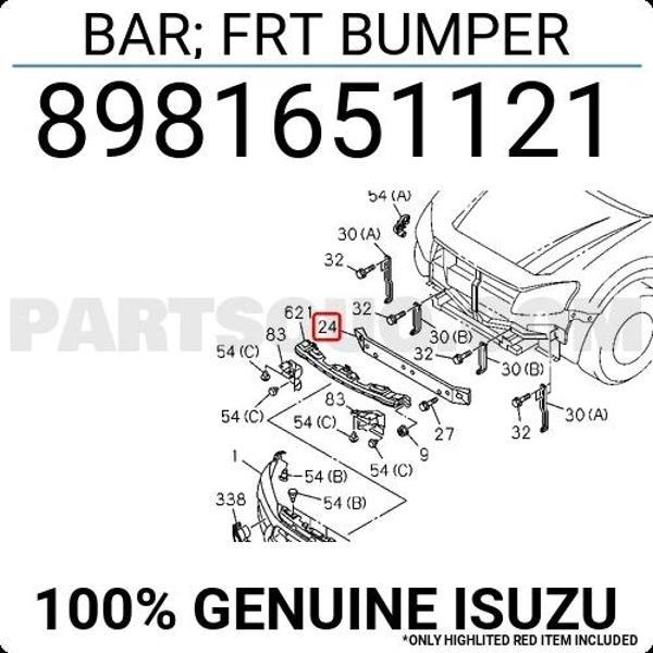 Tampon Demiri D-Max 2012-2017 Alt (Oem No:8981651121) - Image 1
